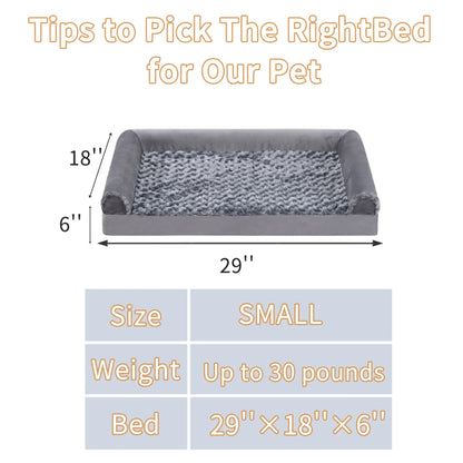 29" Orthopedic Dog Bed for Medium Dogs with Waterproof Washable Cover and Memory Foam