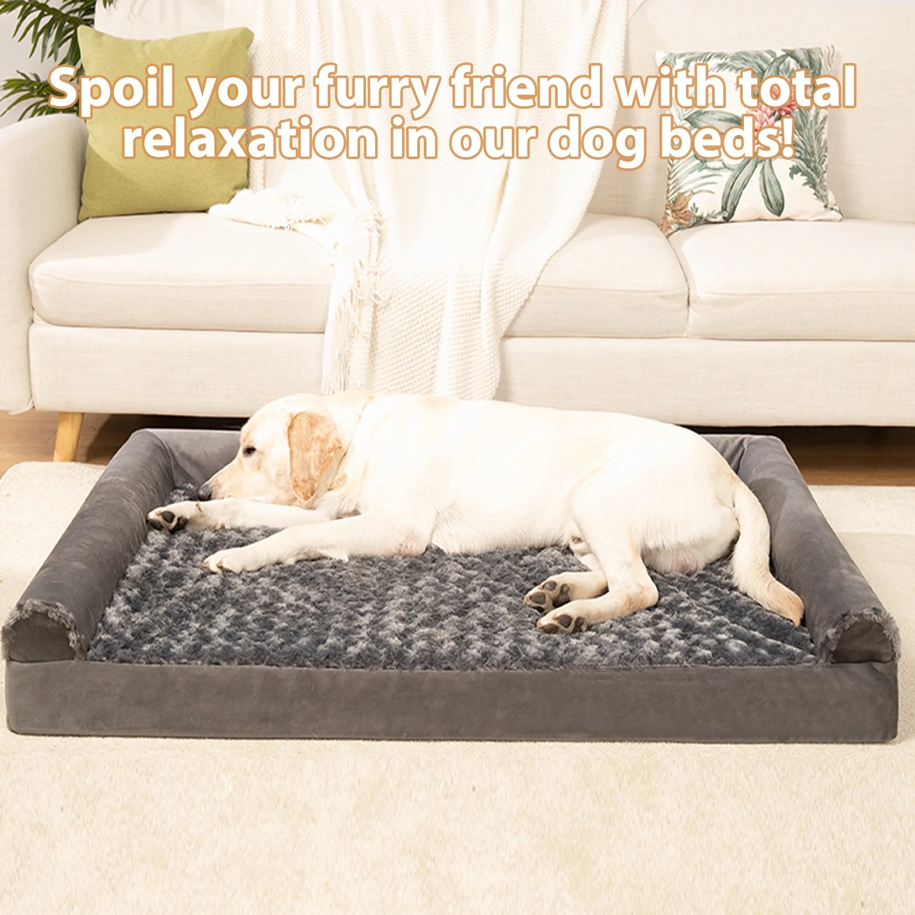 29" Orthopedic Dog Bed for Medium Dogs with Waterproof Washable Cover and Memory Foam