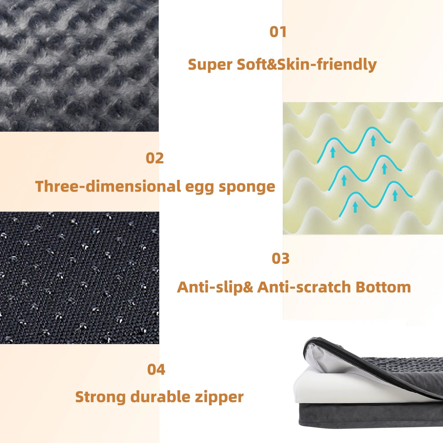 29" Orthopedic Dog Bed for Medium Dogs with Waterproof Washable Cover and Memory Foam